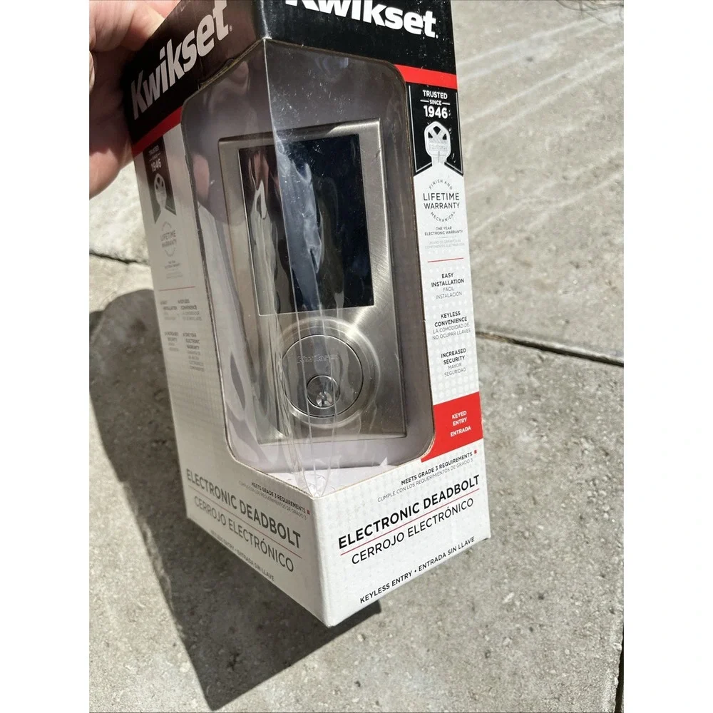 Kwikset Electronic Deadbolt Keyless Entry Touchscreen Nickel Smart Lock Nickel